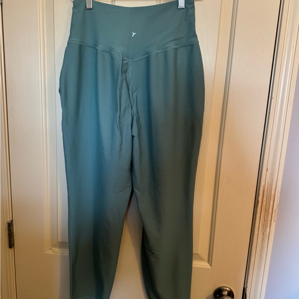 Old Navy Teal High-Waist Track Pants